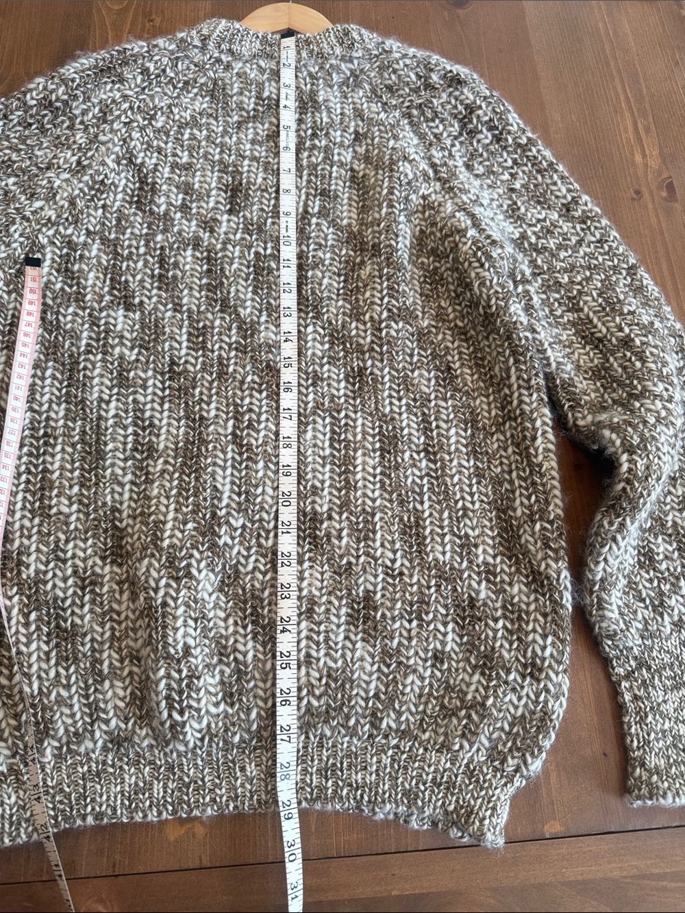 Vintage Billy Buck Wool Aran Marled Taupe Crewneck Chunky Sweater - Picture 4 of 4